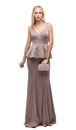 Vestido de noche con incrustaciones de joyas y cuello en V Dancing Queen 9750