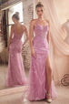 Ladivine CD0220 - Vestido de fiesta con escote ilusión y pedrería