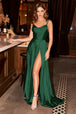 Vestido linea a de saten de Ladivine BD104
