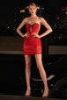 Vestido corto sin tirantes con purpurina de Ladivine J879