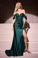 Vestido sin hombros con apliques y abertura de Ladivine KV1121