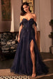Ladivine KV1126 - Vestido de Prom Off-Shoulder con Apliques Florales