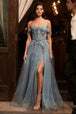 Ladivine KV1126 - Vestido de Prom Off-Shoulder con Apliques Florales