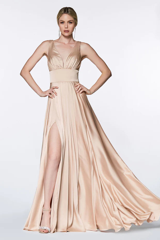 Vestido de saten linea a de Ladivine 7469