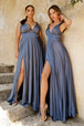 Vestido de saten linea a de Ladivine 7469