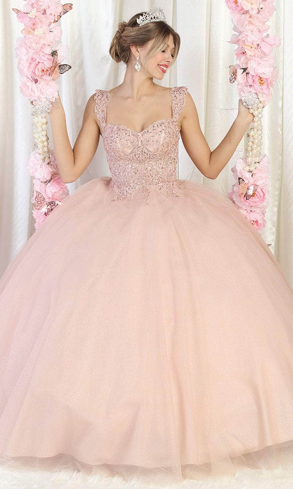 Vestido de quinceañera con apliques LK194