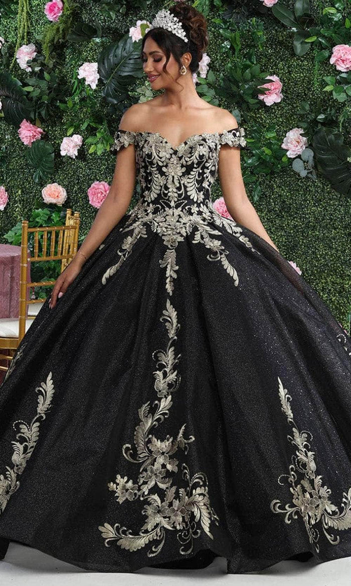 Vestido de quinceañera con apliques metálicos LK219