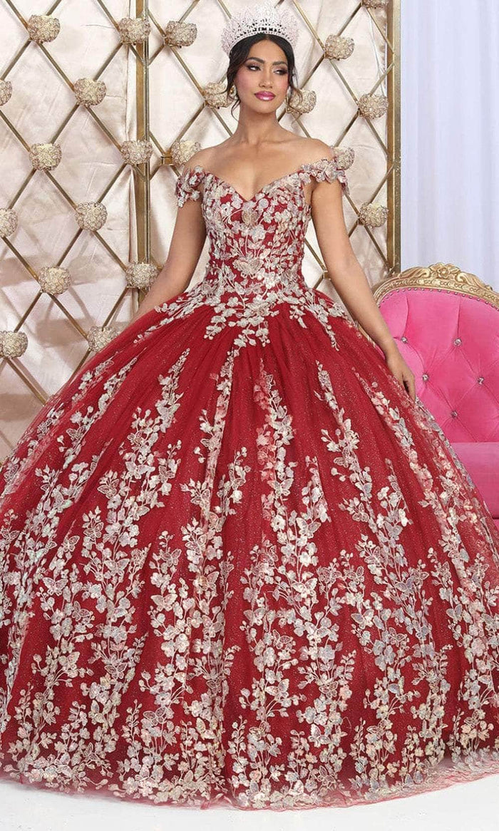 Vestido de quinceañera con apliques de mariposas LK228