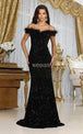 Vestido de fiesta con hombros descubiertos y plumas RQ7992