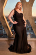Ladivine PT004C - Vestido de noche con vaina asimétrica