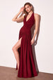 Vestido Halter sin Espalda para Prom con Abertura - Ladivine T502
