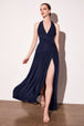 Vestido Halter sin Espalda para Prom con Abertura - Ladivine T502