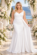 Vestido de noche drapeado con fajín MQ1834