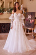 Andrea & Leo WL032 - Vestido de novia de línea A con apliques florales