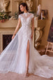 Andrea & Leo WL035 - Vestido de novia de tul con cuello alto
