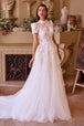 Andrea & Leo WL040 - Vestido de novia con apliques y cuello alto