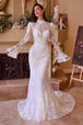 Andrea & Leo WL042 - Vestido de novia sirena con mangas acampanadas