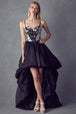 Vestido corsé alto y bajo con cuentas de Juliet 252
