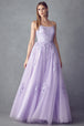 Vestido de tul corsé con apliques florales by Juliet 260