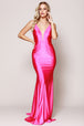 Amelia Couture 386 Lycra Cuello ilusión Vestido largo sin mangas