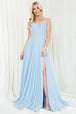 Amelia Couture 477 Vestido largo sin mangas y cuello en V de gasa