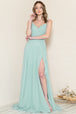 Amelia Couture 477 Vestido largo sin mangas y cuello en V de gasa
