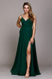 Amelia Couture 477 Vestido largo sin mangas y cuello en V de gasa