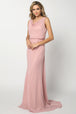 Vestido largo de gasa con cuello redondo de Juliet 670