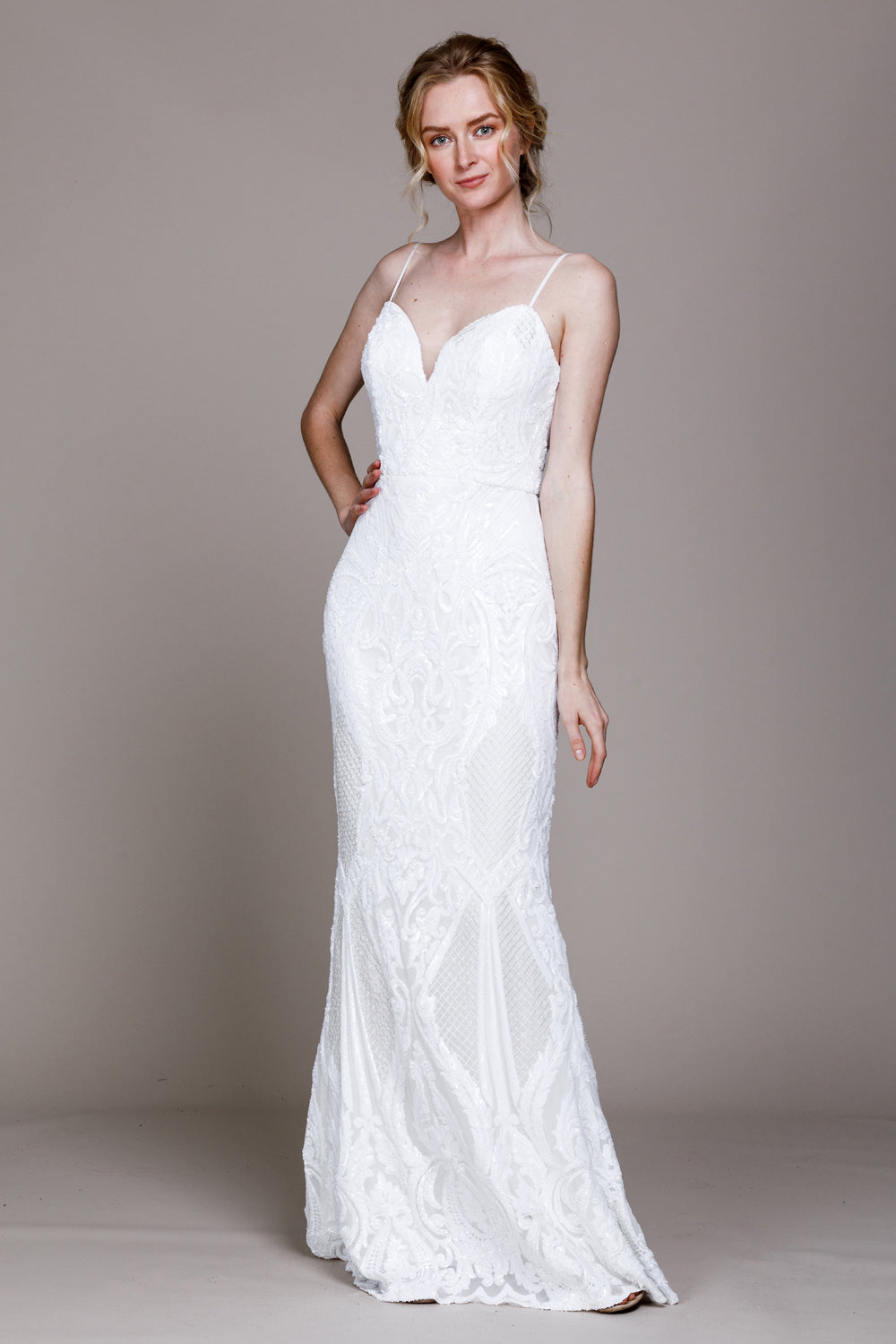 Amelia Couture 791 Vestido Blanco Largo