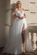 Amelia Couture 5023 Vestido Blanco Largo Bordado Malla