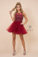 Vestido corto de tul con corpiño bordado de Nox Anabel B652