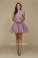 Vestido corto de tul con corpiño bordado de Nox Anabel B652