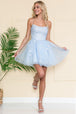 Amelia Couture 7013S Vestido Corto Sin Mangas Cuello Corazón
