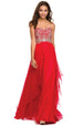 Vestido largo sin tirantes con cuentas de Juliet 553