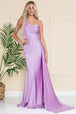 Amelia Couture 387 Vestido de noche ajustado de satén con un hombro