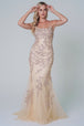 Amelia Couture 799 Vestido Largo Sin Mangas Bordado Malla