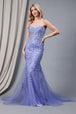Amelia Couture 7024 Vestido Largo Sin Mangas Bordado Malla