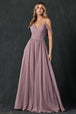 Vestido largo plisado con hombros fríos de Juliet 262