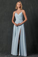 Vestido largo plisado con cuello en V de Juliet 263