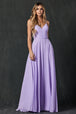 Vestido largo plisado con cuello en V de Juliet 263