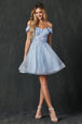 Vestido corto con hombros descubiertos 3D Floral de Juliet 861