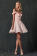 Vestido corto con hombros descubiertos 3D Floral de Juliet 861