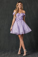 Vestido corto con hombros descubiertos 3D Floral de Juliet 861