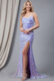 Amelia Couture 5046 Malla Lentejuelas Vestido Largo Sin Mangas