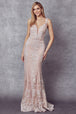 Vestido ajustado con estampado de lentejuelas y cuello en V by Juliet 277