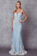 Vestido ajustado con estampado de lentejuelas y cuello en V by Juliet 277