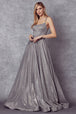 Vestido largo con bolsillos de purpurina metalizada de Juliet 203
