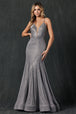 Vestido entallado con escote en V y purpurina de Juliet 207
