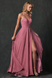 Vestido largo plisado con cuello en V de Juliet 263