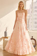 Vestido largo en forma de A con apliques florales by Juliet 279